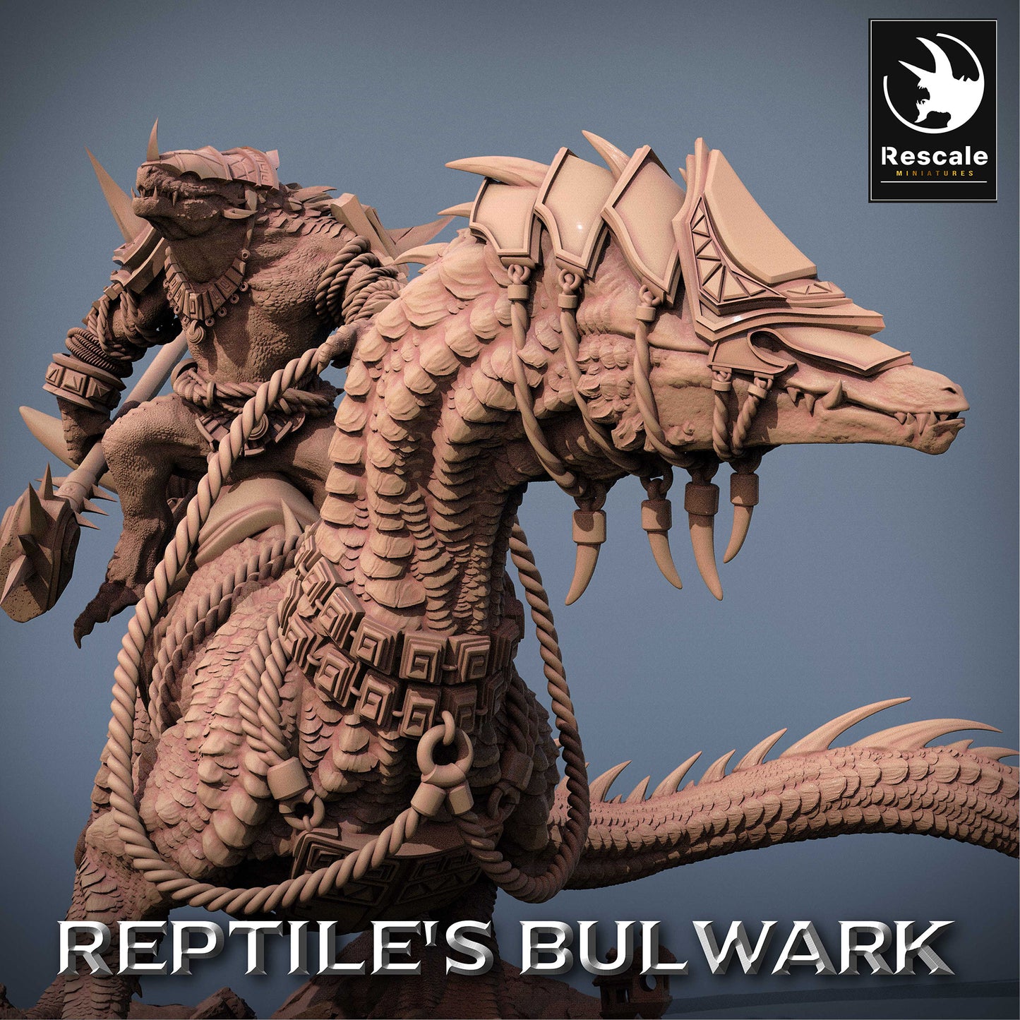 Lizardfolk Rider - Lizard Warrior on Dinosaur Mount (C6)