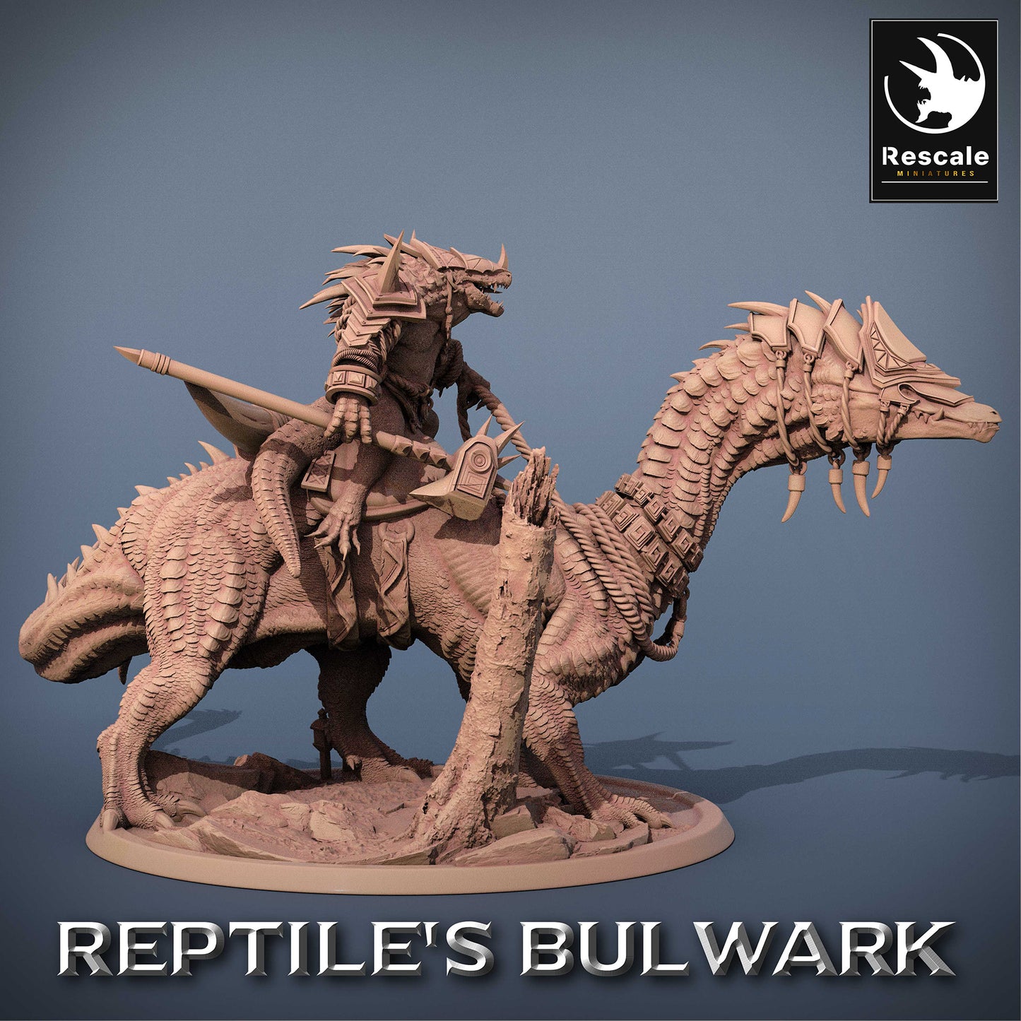 Lizardfolk Rider - Lizard Warrior on Dinosaur Mount (C5)