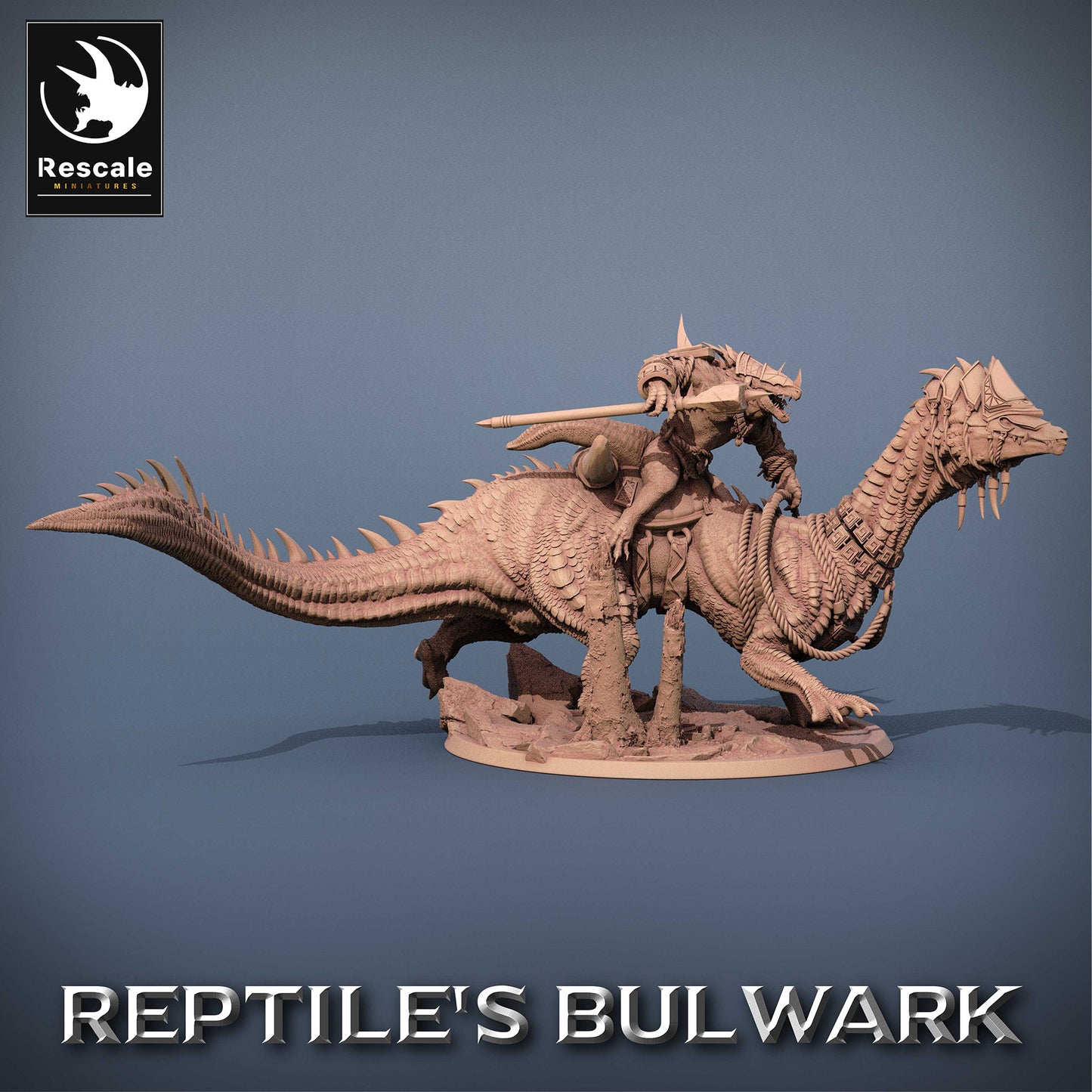 Lizardfolk Rider - Lizard Warrior on Dinosaur Mount (C7)