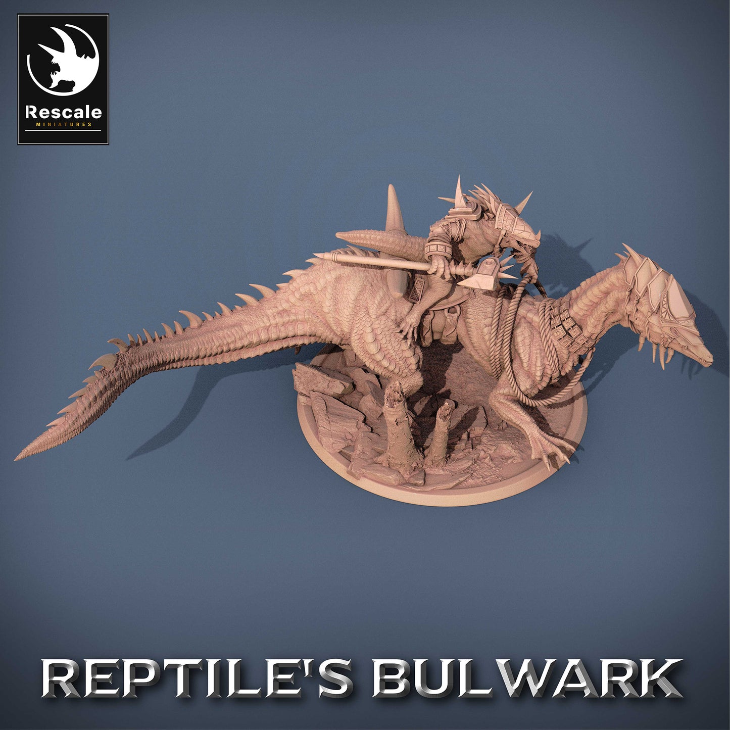 Lizardfolk Rider - Lizard Warrior on Dinosaur Mount (C7)