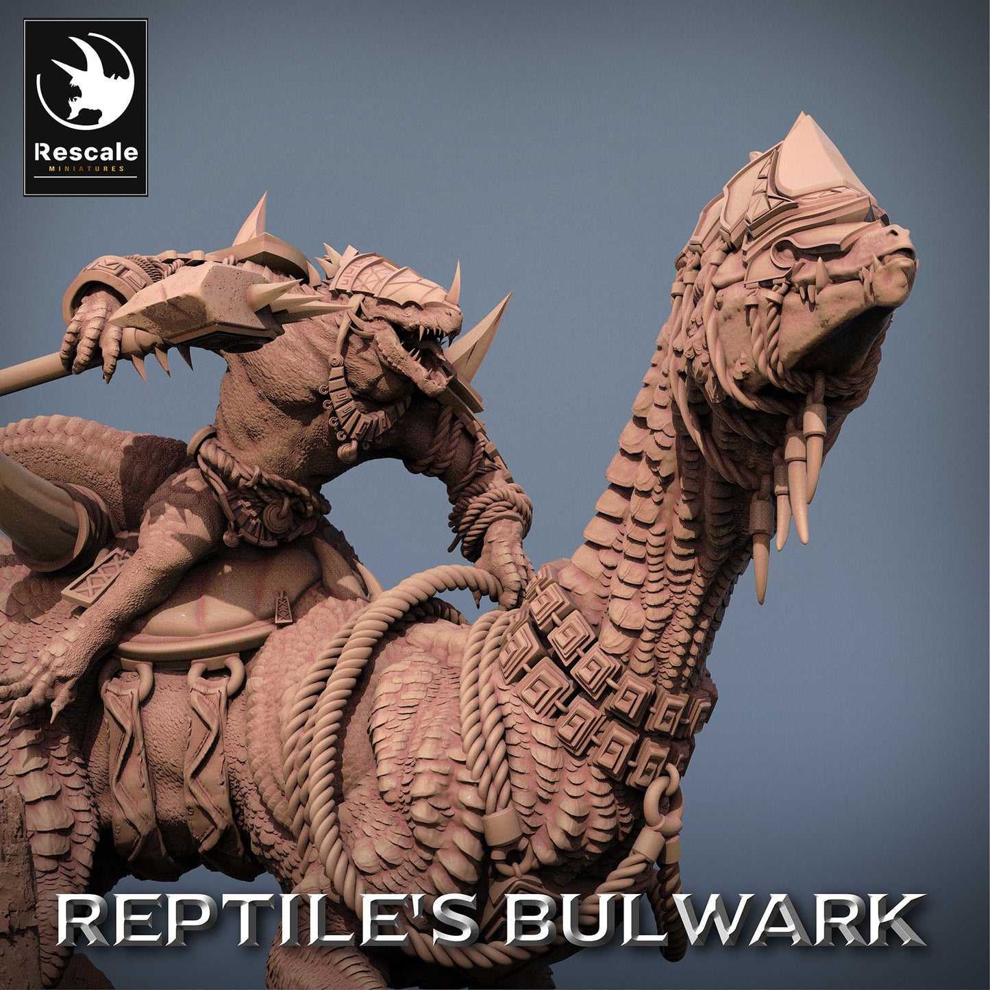 Lizardfolk Rider - Lizard Warrior on Dinosaur Mount (C7)