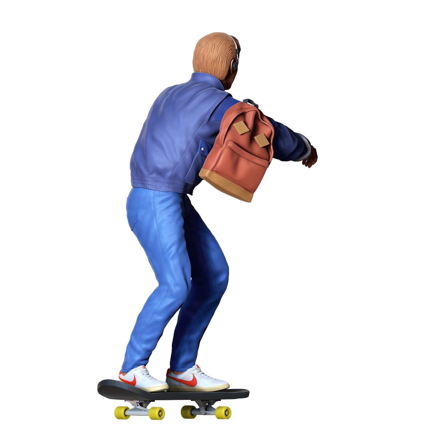 Produktfoto Diorama und Modellbau Miniatur Figur: Skater - Mann auf Skateboard mit Rucksack