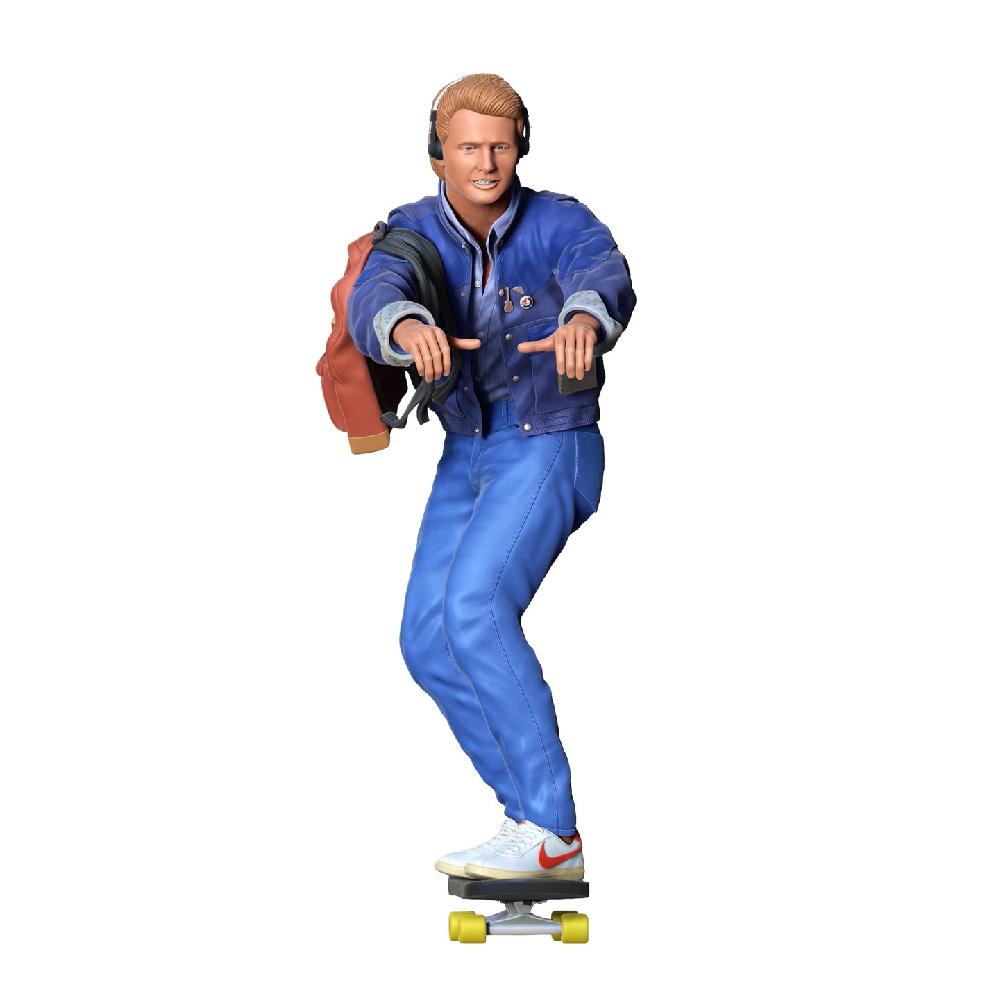Produktfoto Diorama und Modellbau Miniatur Figur: Skater - Mann auf Skateboard mit Rucksack