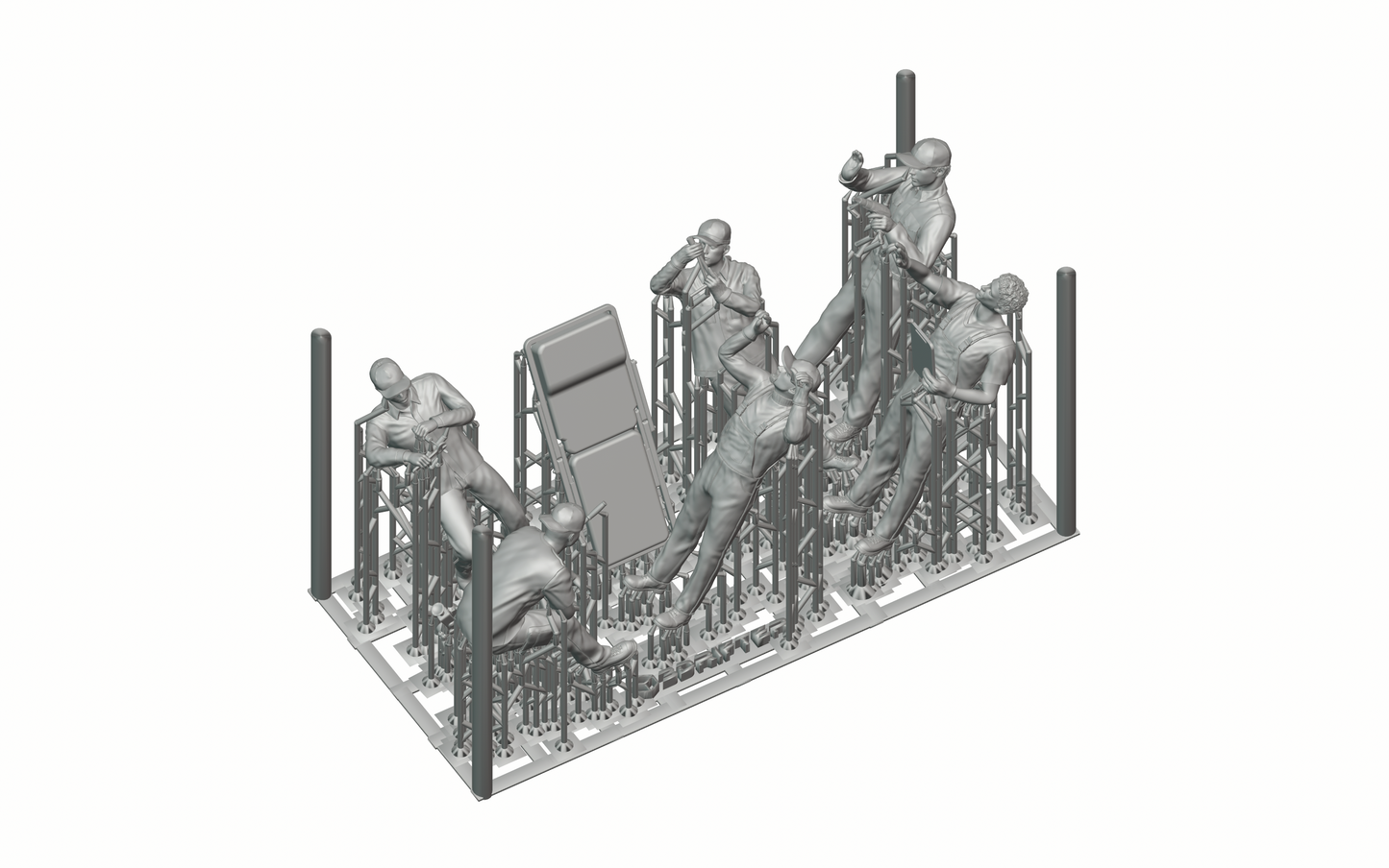 Product photo diorama and model building miniature figure: Mechanic set, 6 figures