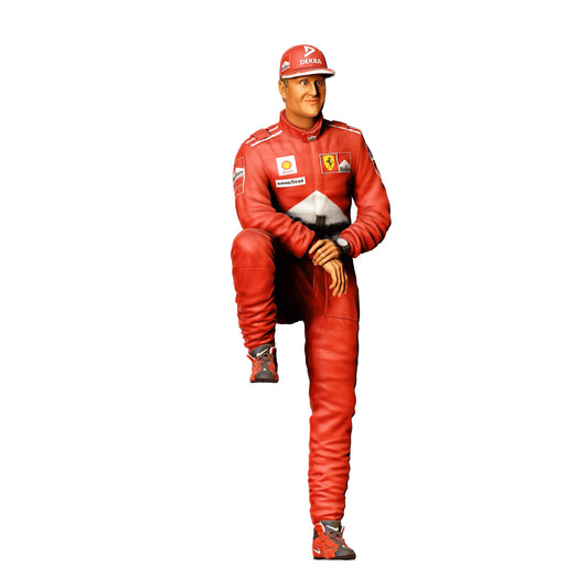 Diorama model building product photo 0: Racer with cap – figure in jumpsuit with raised knee (Ref. No. 413)