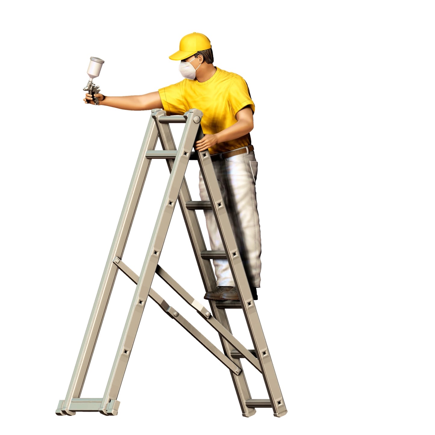 Product photo 0: Painter with spray gun - Craftsman on ladder