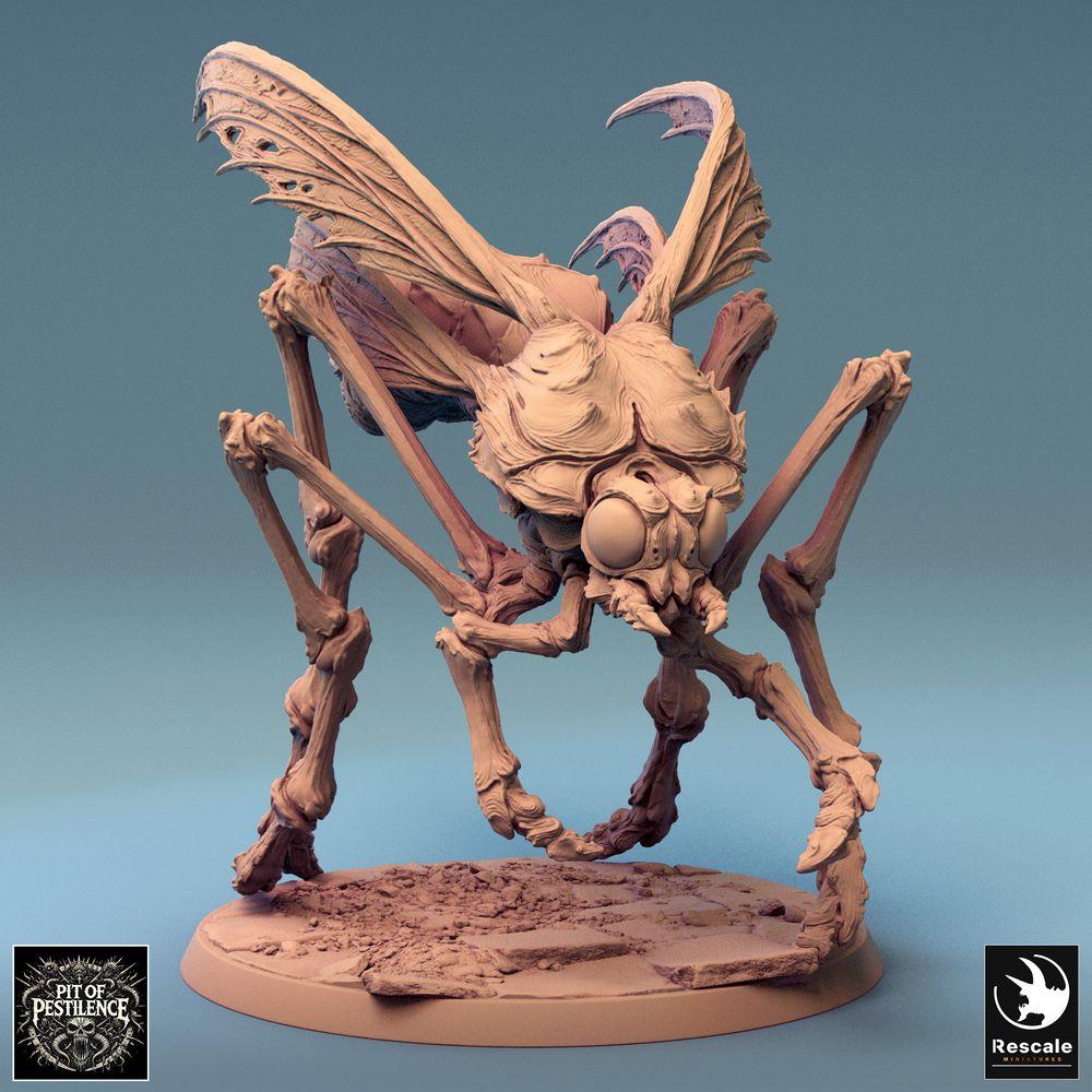 Product photo Tabletop 28mm Lord of the Print (LotP) 0: Tabletop miniature: Demonic Plague Fly - giant insectoid beast, swarm creature/boss monster for dungeon & skirmish (24_08_E2)