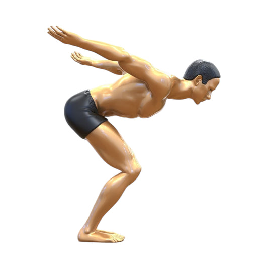 Miniature figure swimmer: athlete before jumping into the pool (No. 250)