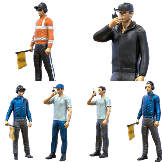 Product photo diorama and model building miniature figure: Track Marshal Set, 6 figures