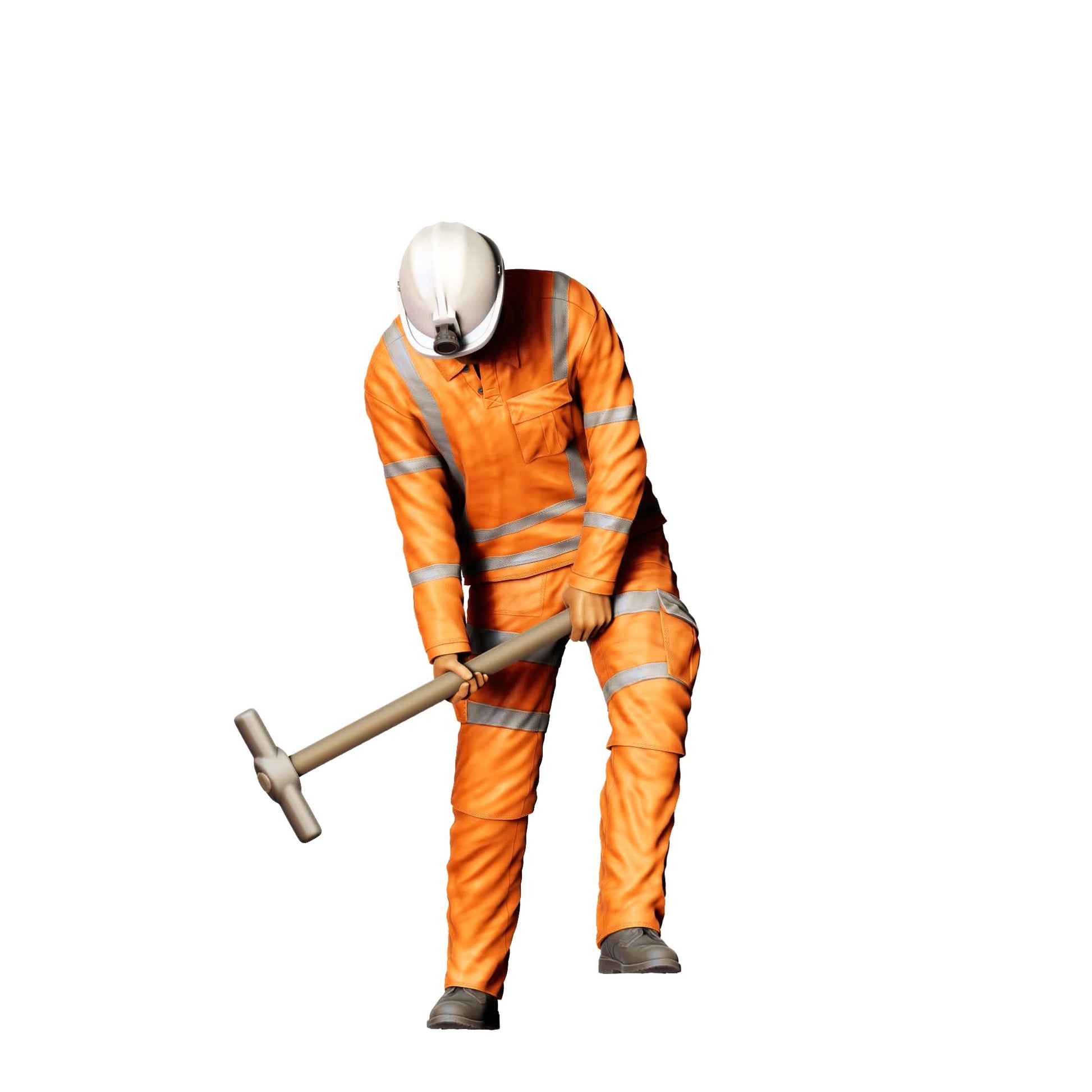 Diorama model building product photo 0: Worker on the track with hammer - Railway worker/Construction worker A (Ref. No. 387)