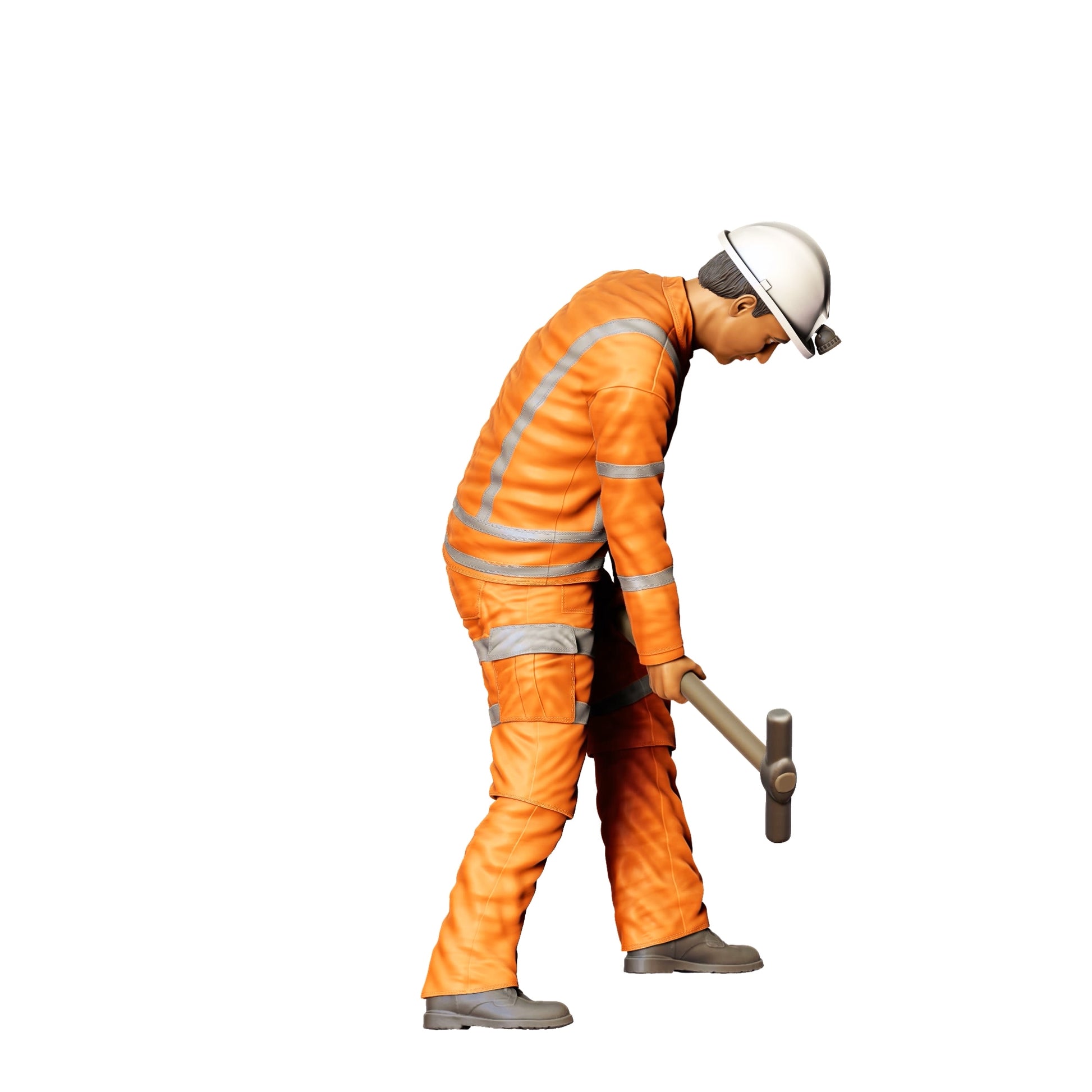 Diorama model building product photo 0: Worker on the track with hammer - Railway worker/Construction worker A (Ref. No. 387)