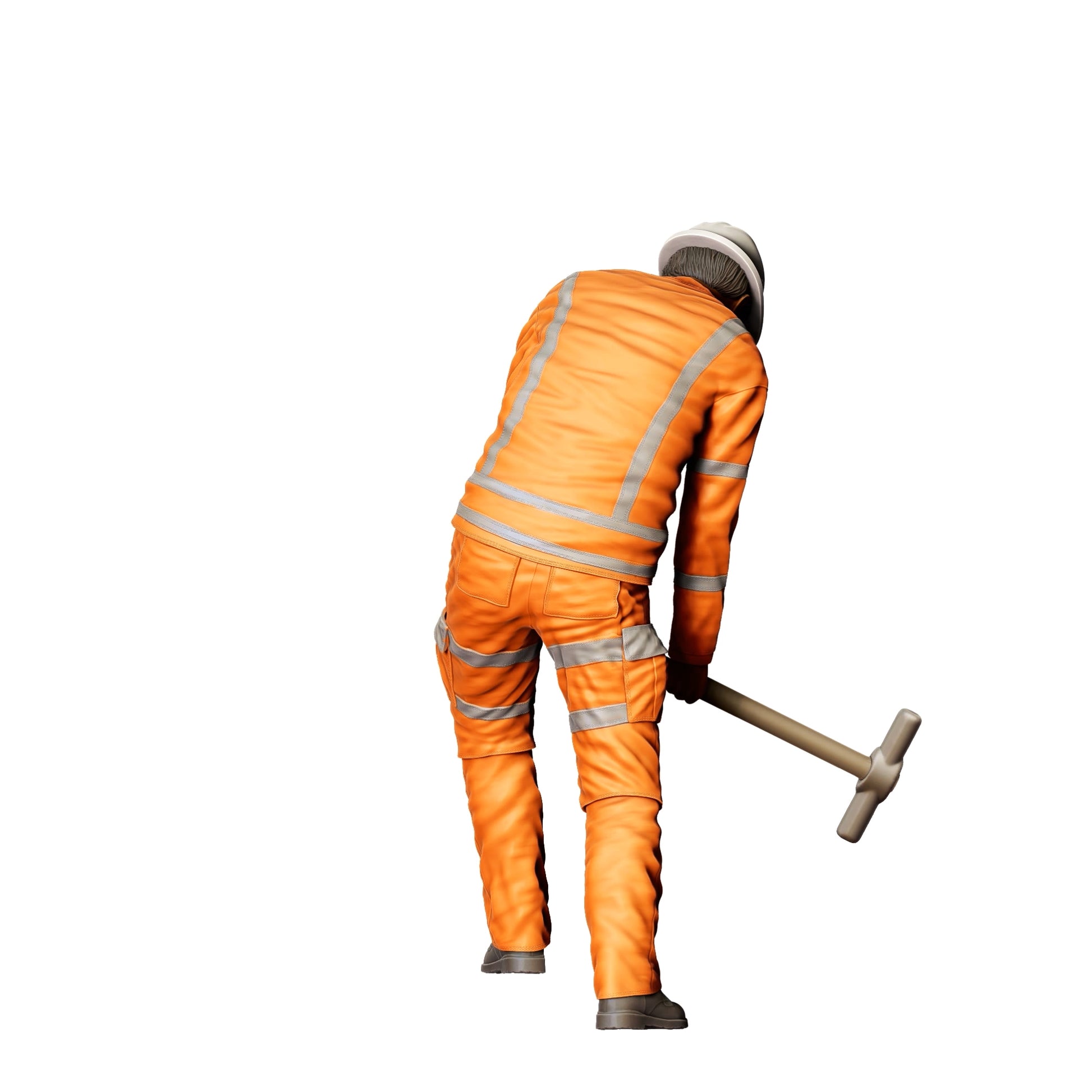 Diorama model building product photo 0: Worker on the track with hammer - Railway worker/Construction worker A (Ref. No. 387)