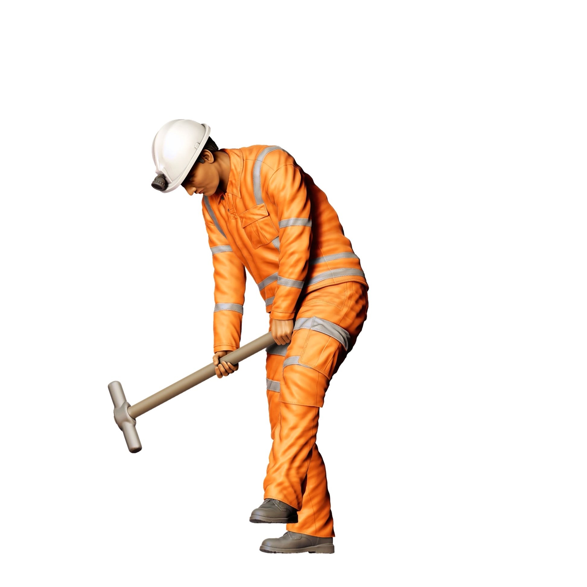 Diorama model building product photo 0: Worker on the track with hammer - Railway worker/Construction worker A (Ref. No. 387)