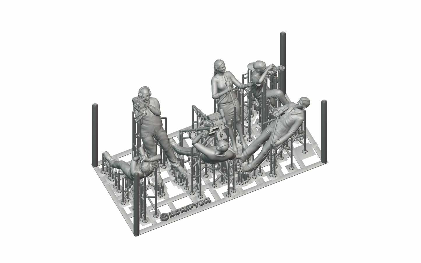 Product photo diorama and model building miniature figure: Reporter set, 6 figures