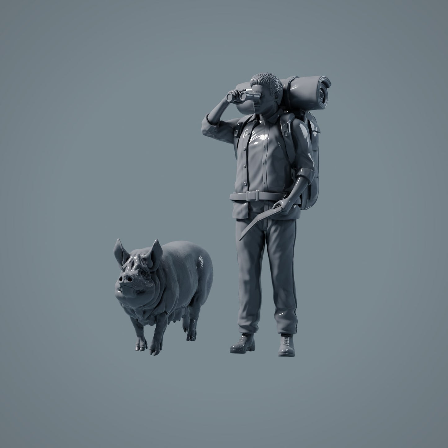 Farm Animal Figures: Pig - Berkshire Pig (a035)