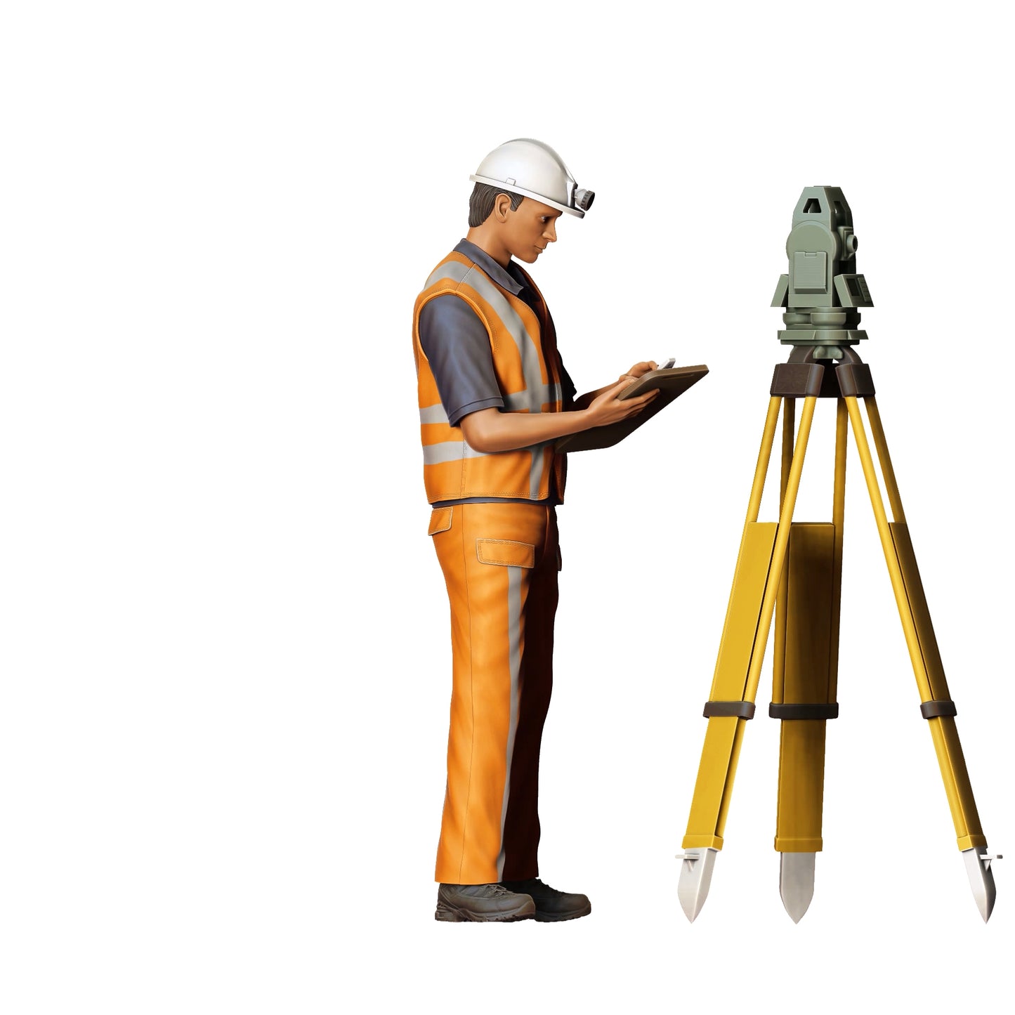 Product photo 0: Construction worker with tripod: Surveyor on the construction site