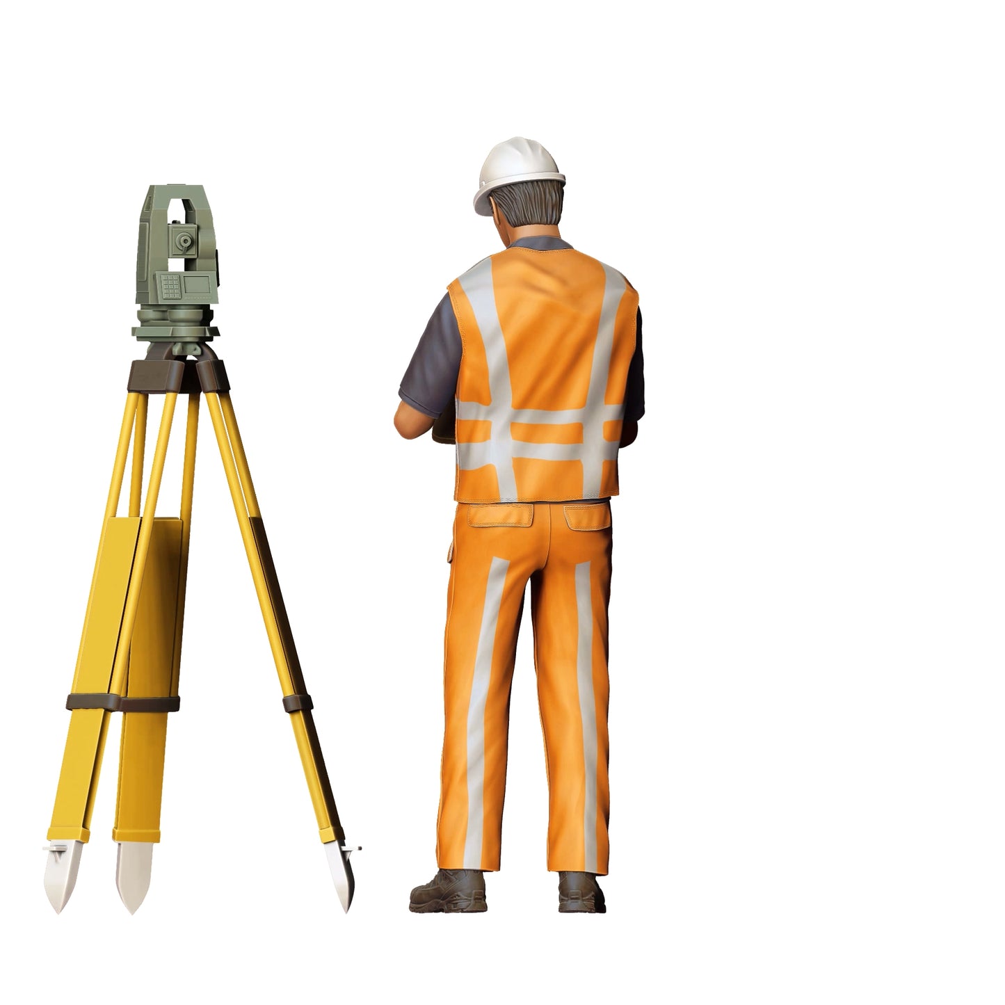 Product photo 0: Construction worker with tripod: Surveyor on the construction site