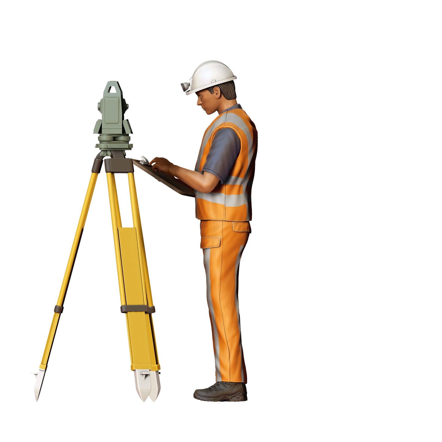 Product photo 0: Construction worker with tripod: Surveyor on the construction site
