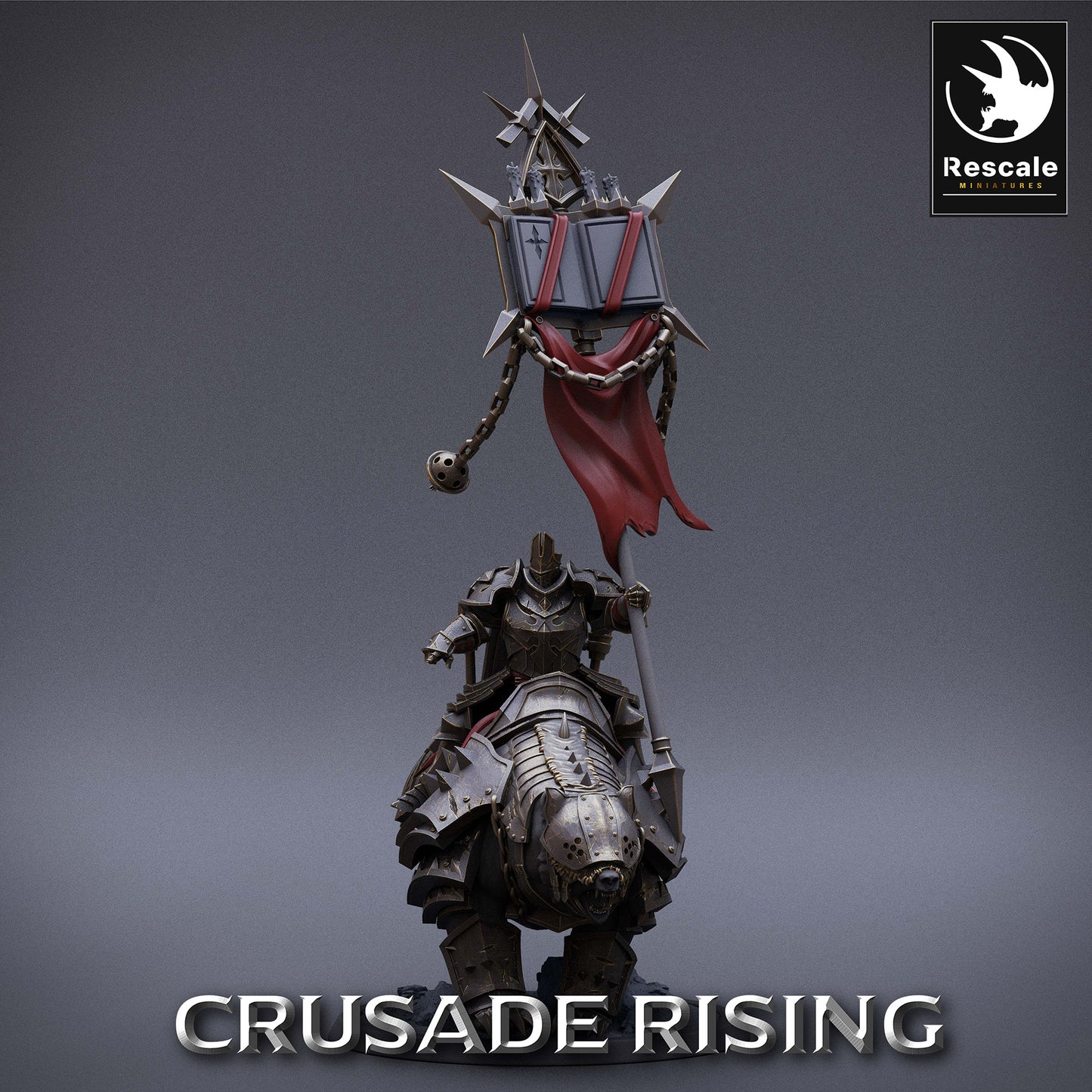 Templar Banner Bearer Rider - Mighty Ruler of the Order of the Templars - Knights Templar (D2)