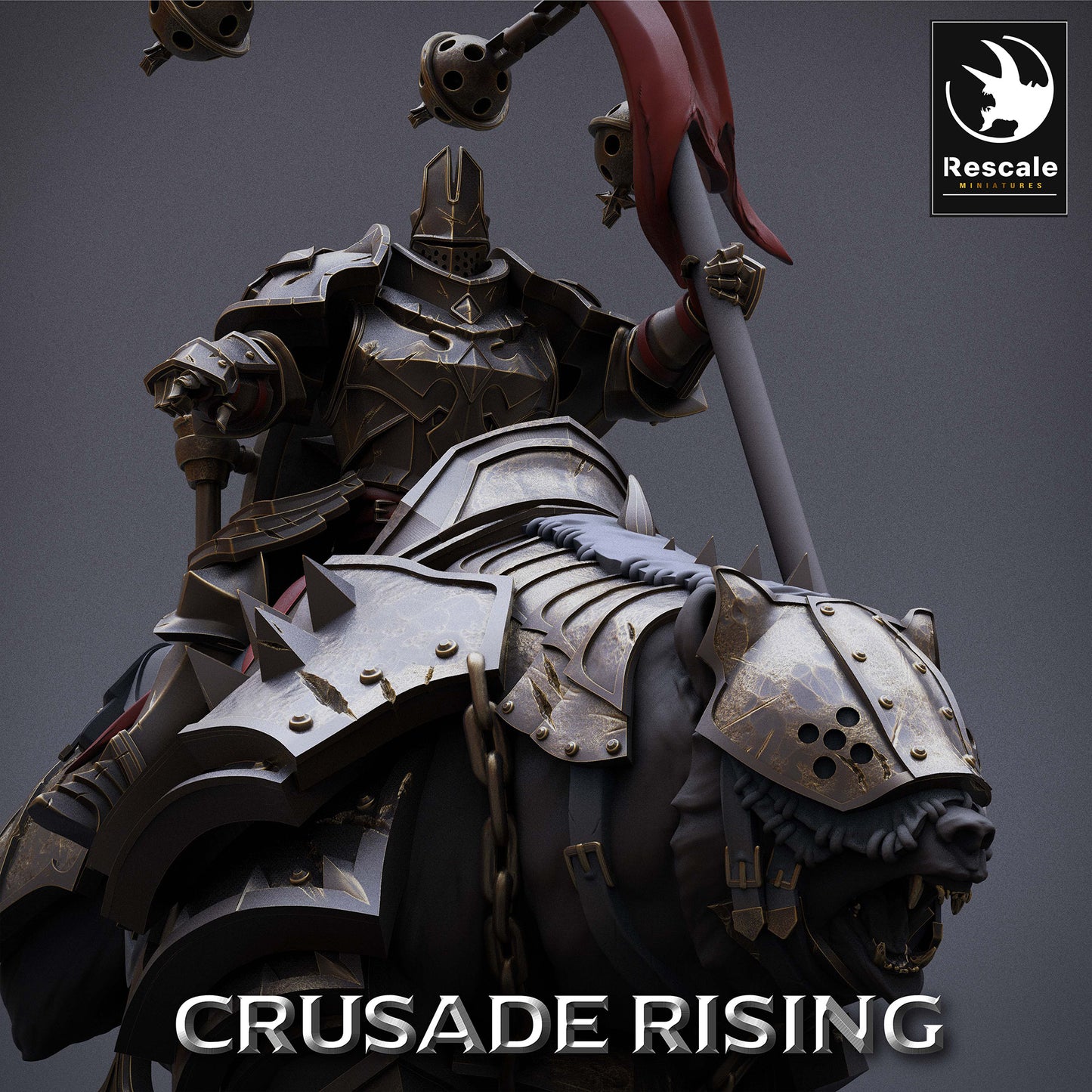 Templar Banner Bearer Rider - Mighty Ruler of the Order of the Templars - Knights Templar (D2)