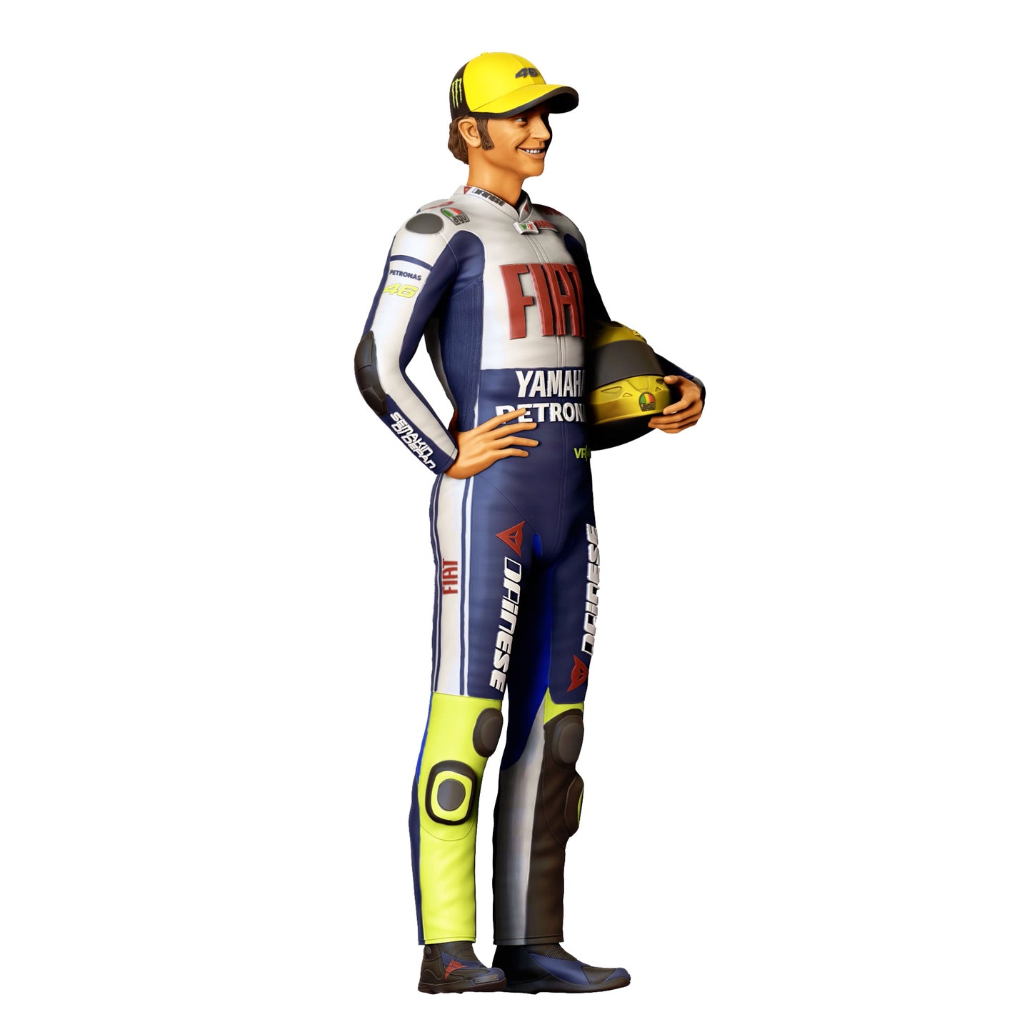 Diorama Modellbau Produktfoto 0: Motorrad Rennfahrer mit Helm – Figur im Rennanzug (Ref. Nr. 416)