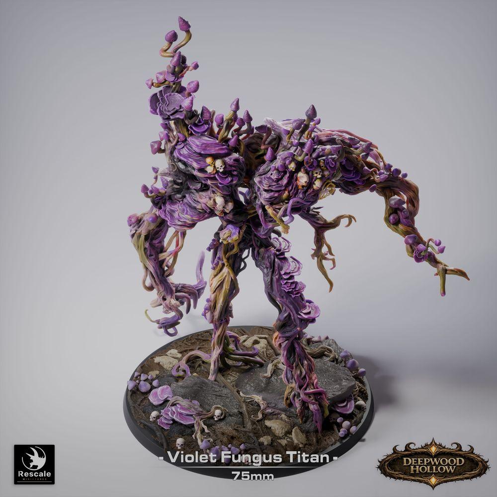 Product photo Tabletop 28mm Lord of the Print (LotP) 4: Fantasy figure: Violet Fungus Titan - Violet Mushroom Colossus, Spore Titan, Plant Golem, Forest Horror Boss-Monster (26_03_E1)