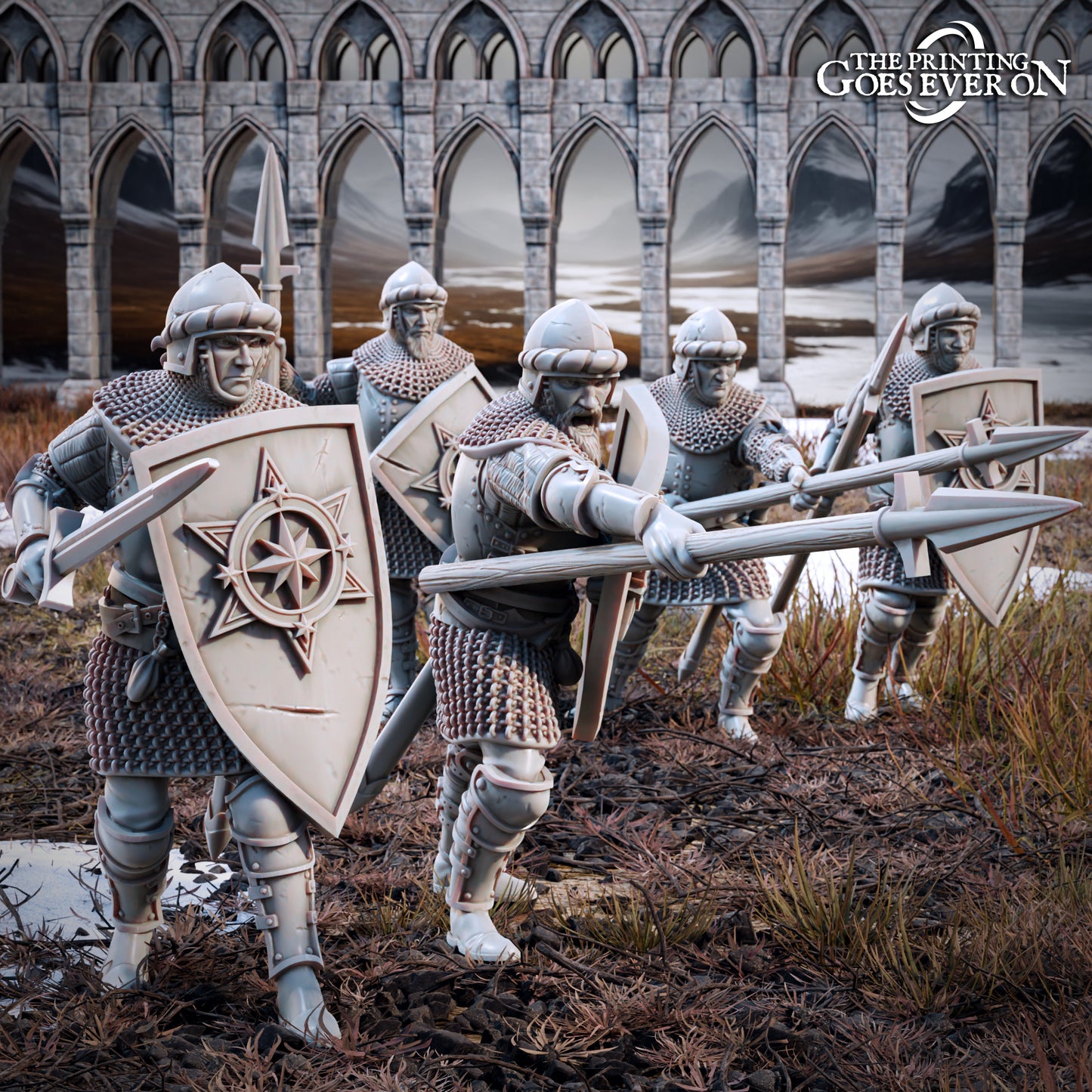 Produktfoto Tabletop 28mm The Printing Goes Ever On (TPGEO) 0: Menschliche Krieger - Soldaten der Menschen des Nordens - großer Trupp