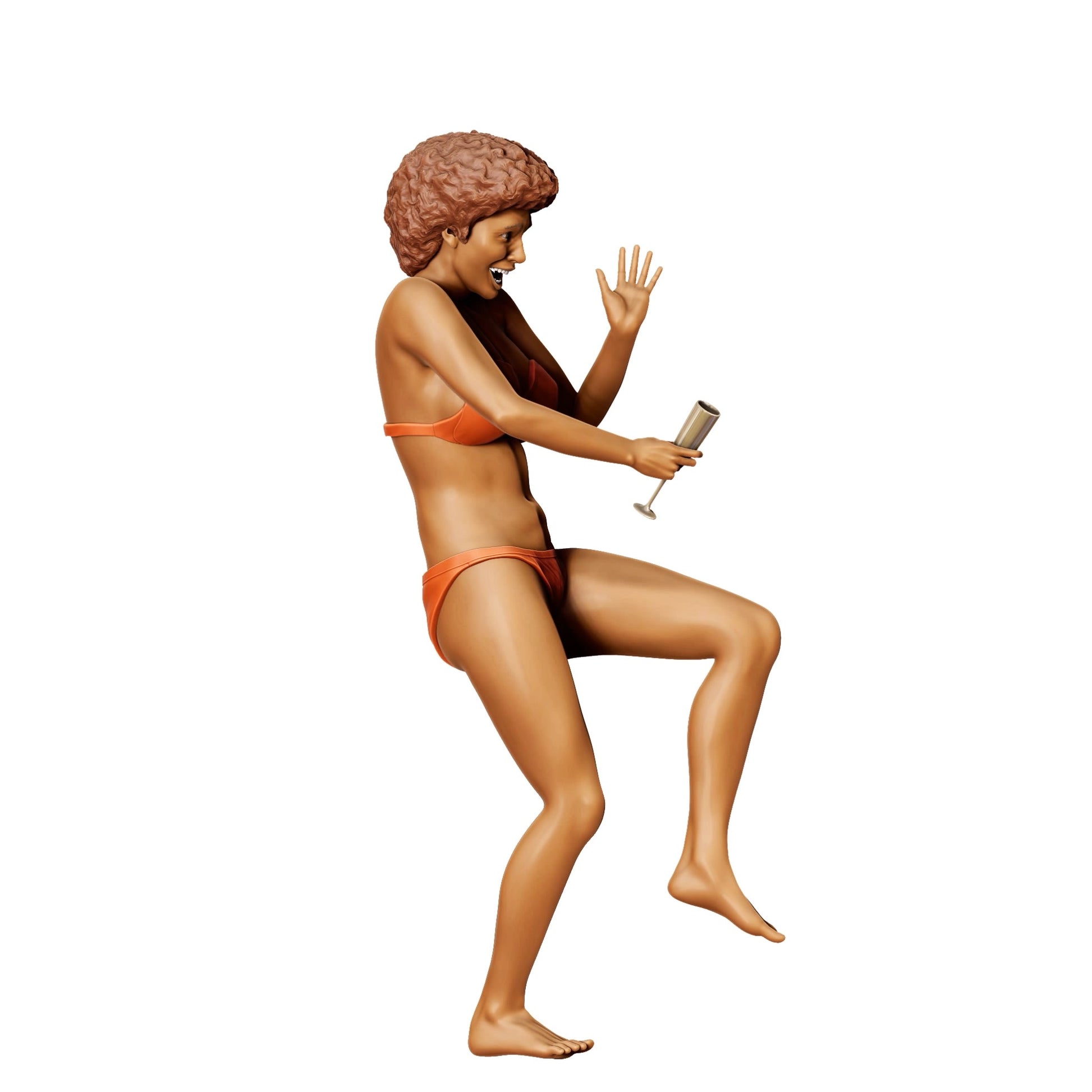 Diorama model building product photo 0: Pool Party Guests - Woman in bikini with champagne glass (Ref. No. 324)