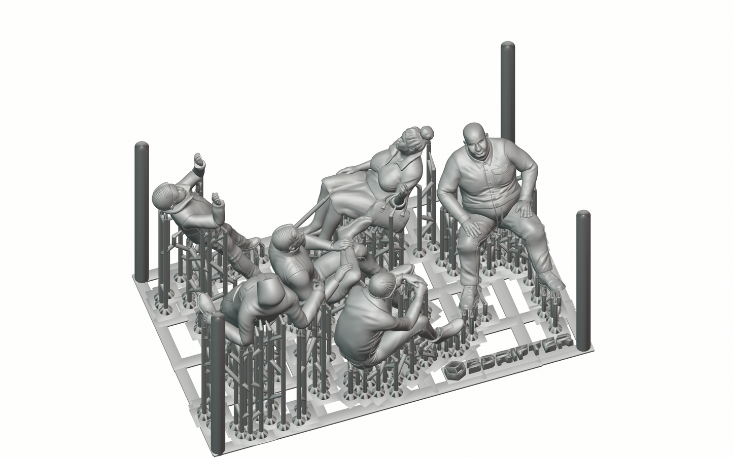 Product photo diorama and model building miniature figure: Spectator Set 2, 6 figures