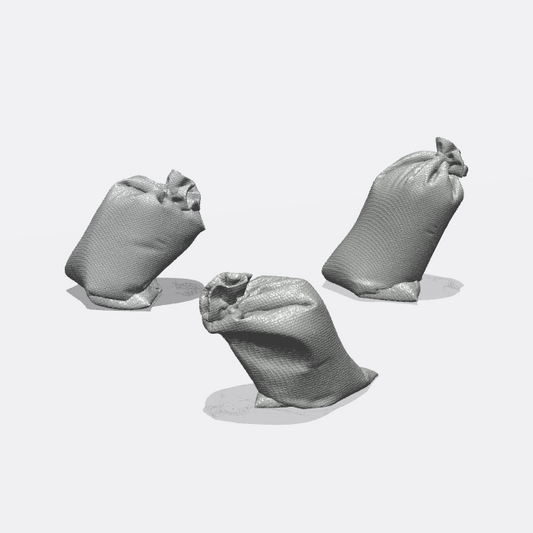 Product photo miniature furniture, diorama and model building 0: Storage and organization: Bags 3 - Bag full of grain or sandbag (Ref. 51D)