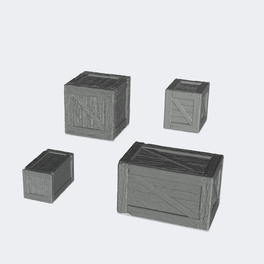 Product photo miniature furniture, diorama setup and model building 0: Storage and organization: 4 closed boxes