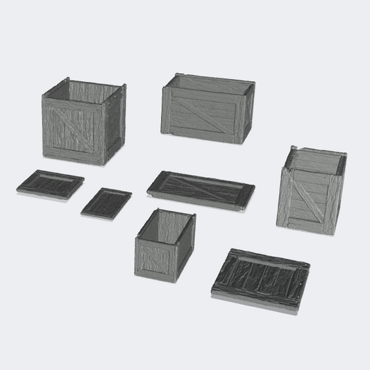 Product photo miniature furniture, diorama setup and model building 0: Storage and organization: 4 boxes with lid