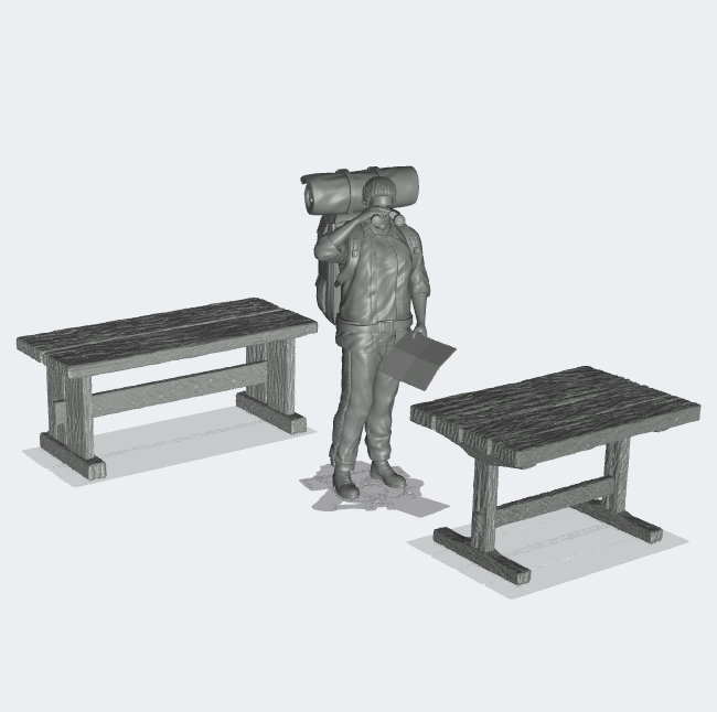 Produktfoto Miniatur Möbel, Einrichtung Diorama und Modellbau 0: Möbel und Inventar: Tisch-Set mit 2 Tischen für Wohnzimmer oder Esszimmer