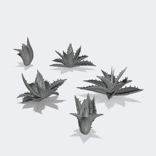 Product photo miniature furniture, diorama and model building 0: plants and greenery: 5 agave plants