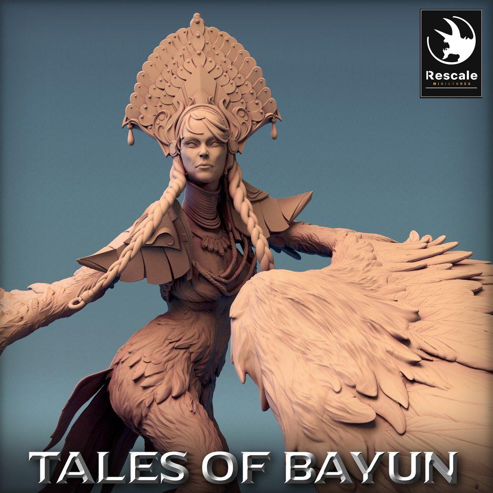 Product photo Tabletop 28mm Lord of the Print (LotP) 0: Fantasy Figure: Harpy Miniature / Harpy, Winged Monster, Winged Warrior (24_01_I3)