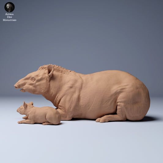Product photo Animal Figure Diorama, Model Building: 0: Tapir Mother and Young Lying Down: Animals from South America