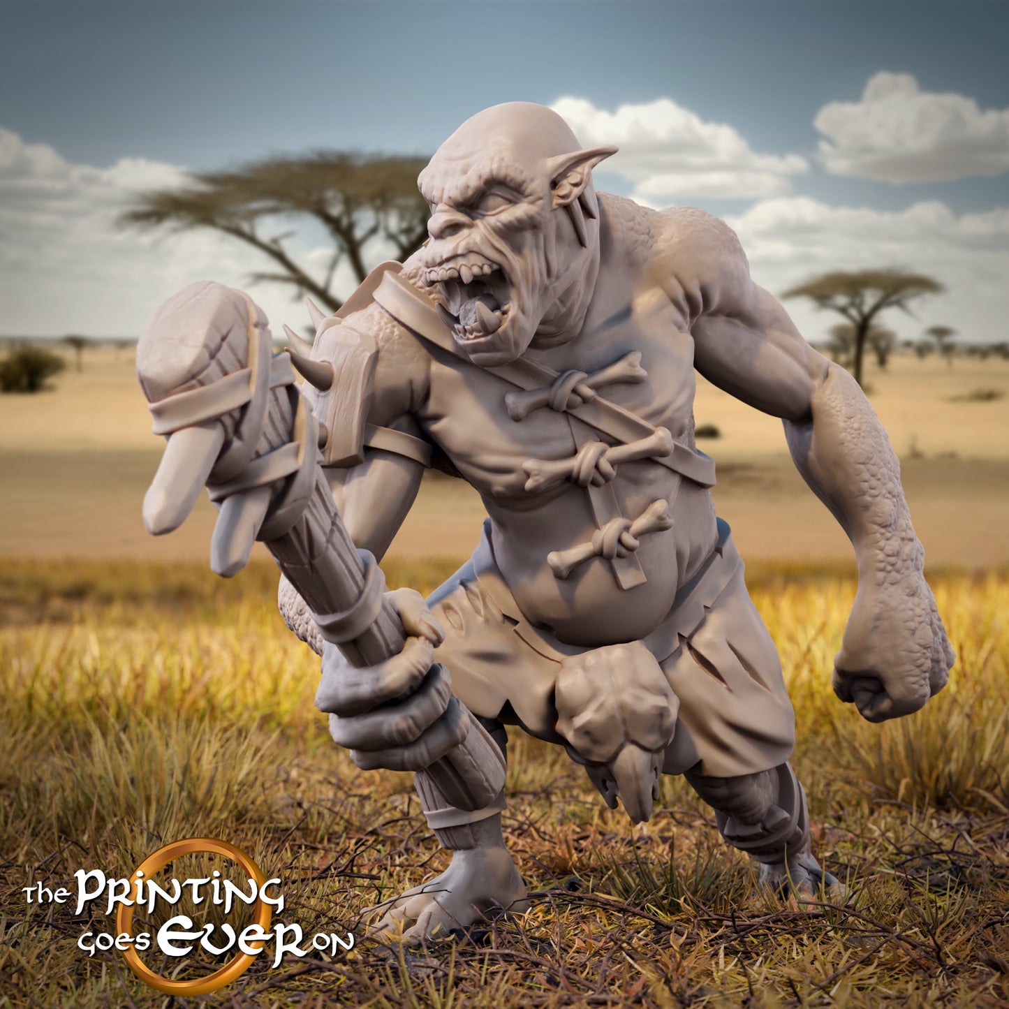 Product photo Tabletop 28mm The Printing Goes Ever On (TPGEO) 0: Brutal Half-Trolls: Looting Pack of Dangerous Beasts