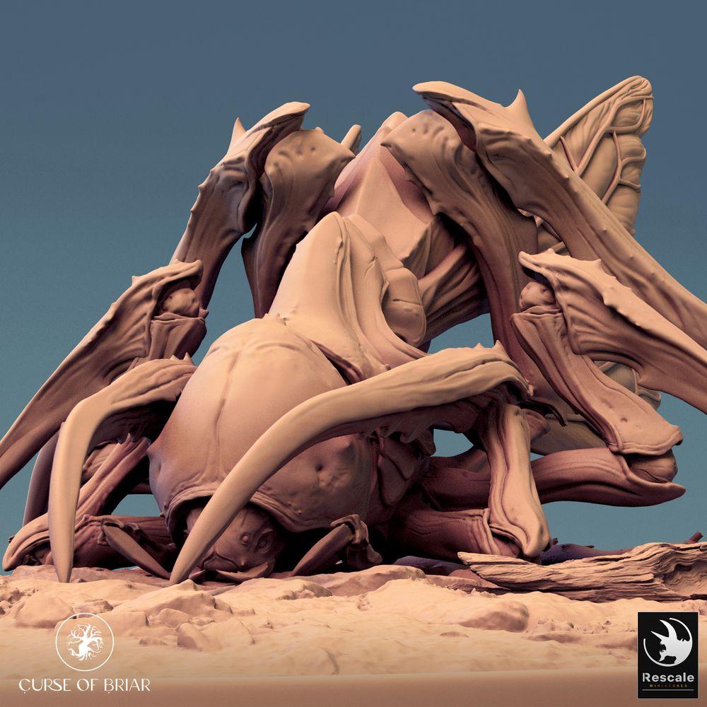 Product photo Tabletop 28mm Lord of the Print (LotP) 0: Tabletop miniature: Insectoid beast, tunnel hunter with scythe claws, swarm monster, burrowing horror (24_07_D3)