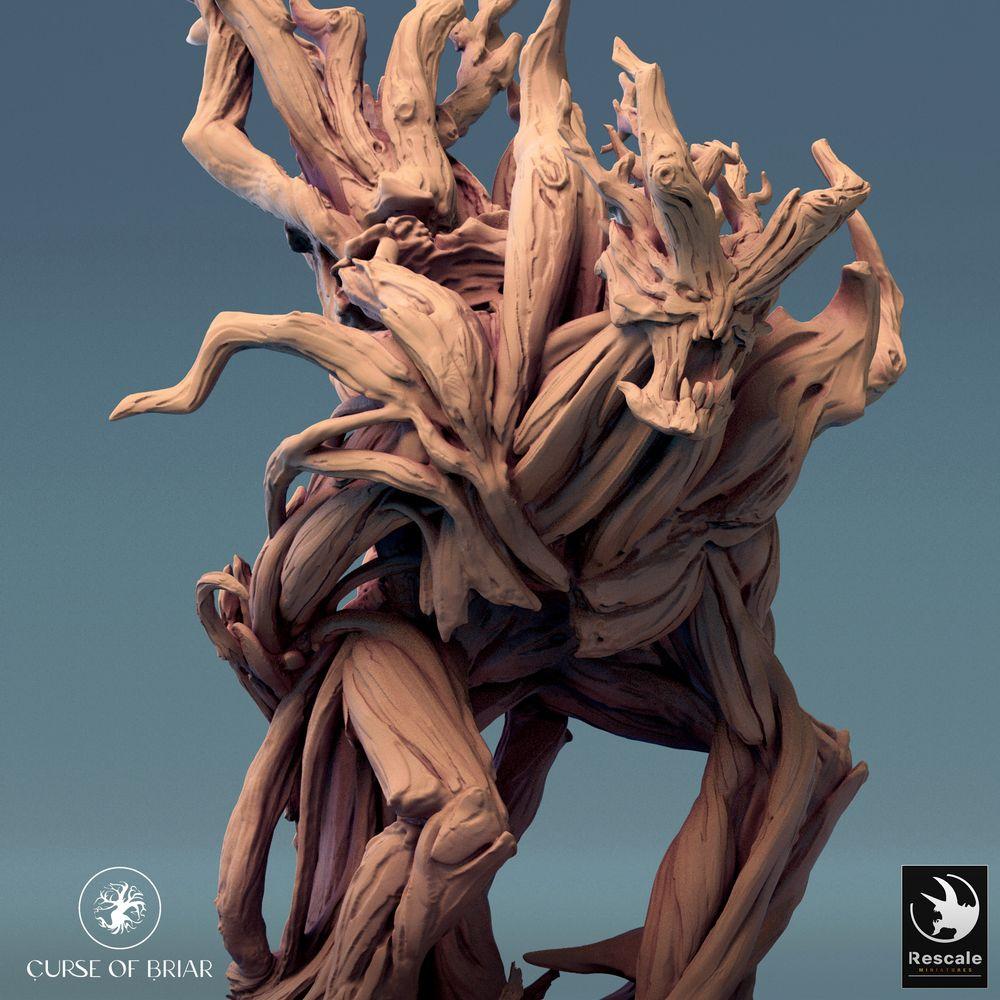 Product photo Tabletop 28mm Lord of the Print (LotP) 0: Fantasy Figure: Forest Guardian Tree Giant, Root Golem Forest Creature - Lignar Honor (24_07_F2)