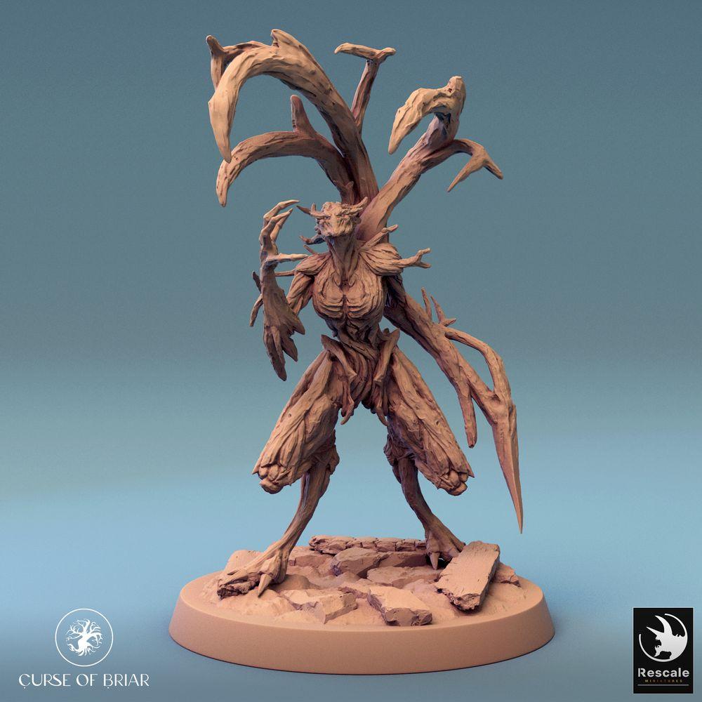 Product photo Tabletop 28mm Lord of the Print (LotP) 0: Tabletop miniature: Forest Spirit Tree Guardian, Thorn Colossus, Woodfey Hunter (24_07_A5)
