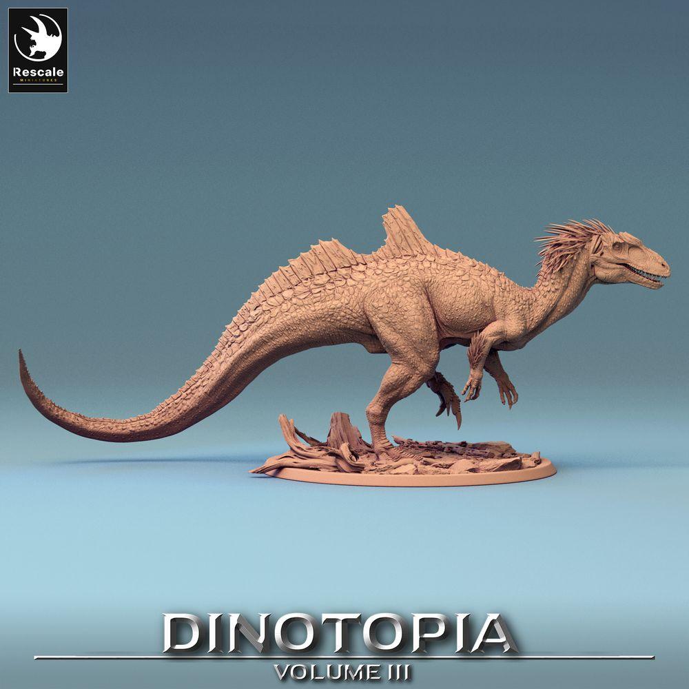 Product photo Tabletop 28mm Lord of the Print (LotP) 0: Tabletop miniature: Concavenator predator - Raptor figure in attack, dinosaur miniature, wargaming monster (24_06_C9)