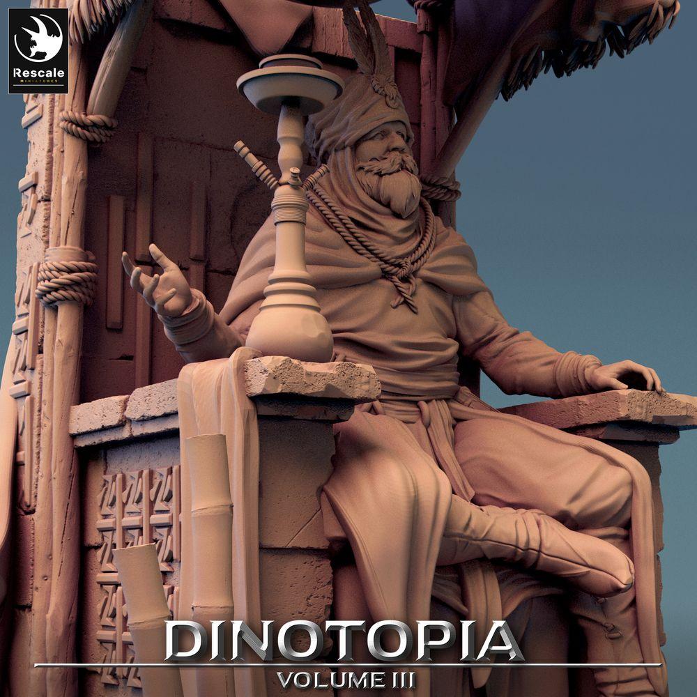 Product photo Tabletop 28mm Lord of the Print (LotP) 0: Tabletop miniature: Throne Desert King, Sultan, Caliph - Palace Ruler on Throne, Diorama Scene Base (24_06_E12)