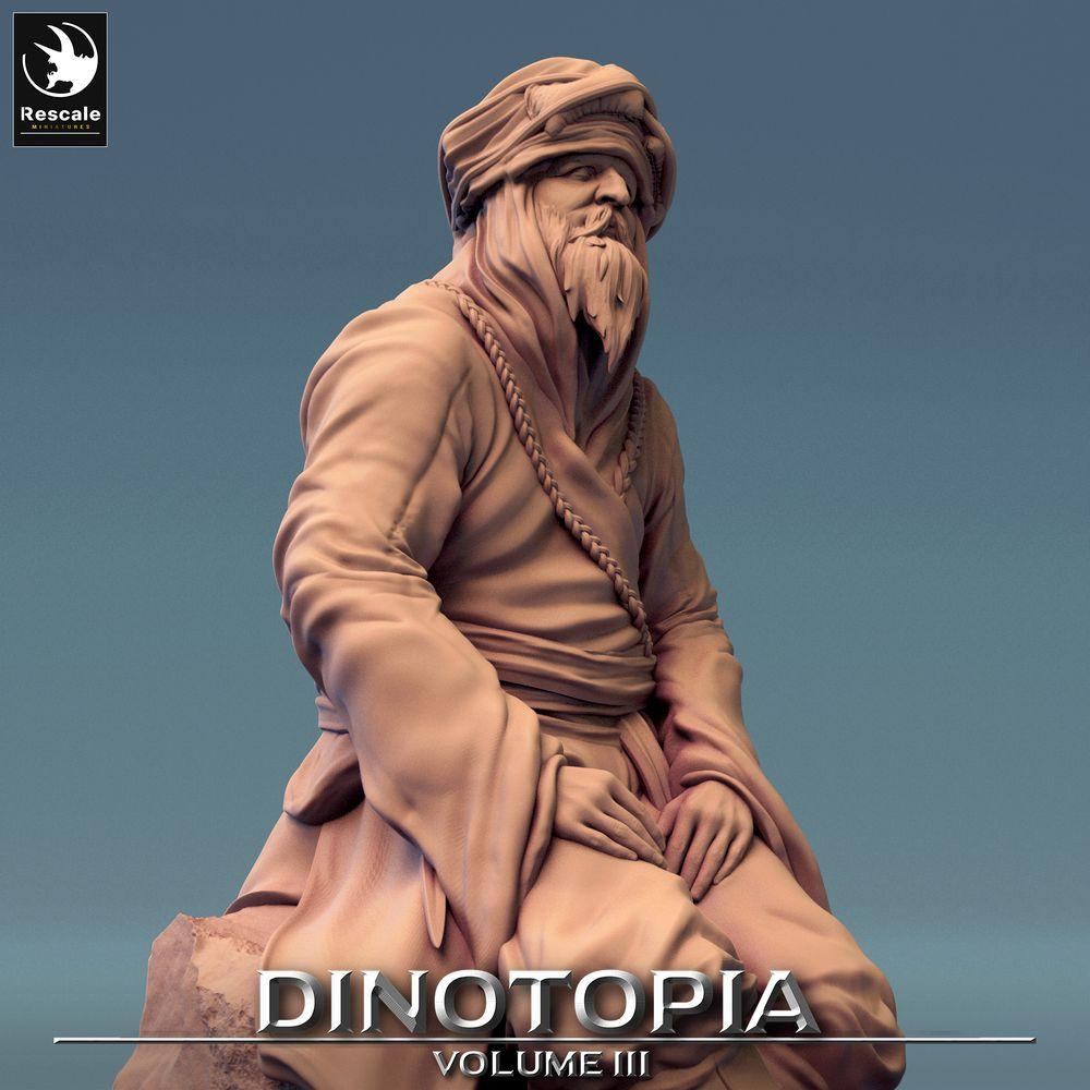 Product photo Tabletop 28mm Lord of the Print (LotP) 0: Tabletop miniature: Nomad Elder - Desert Sage, Caravan Leader, Sitting Storyteller (24_06_E20)