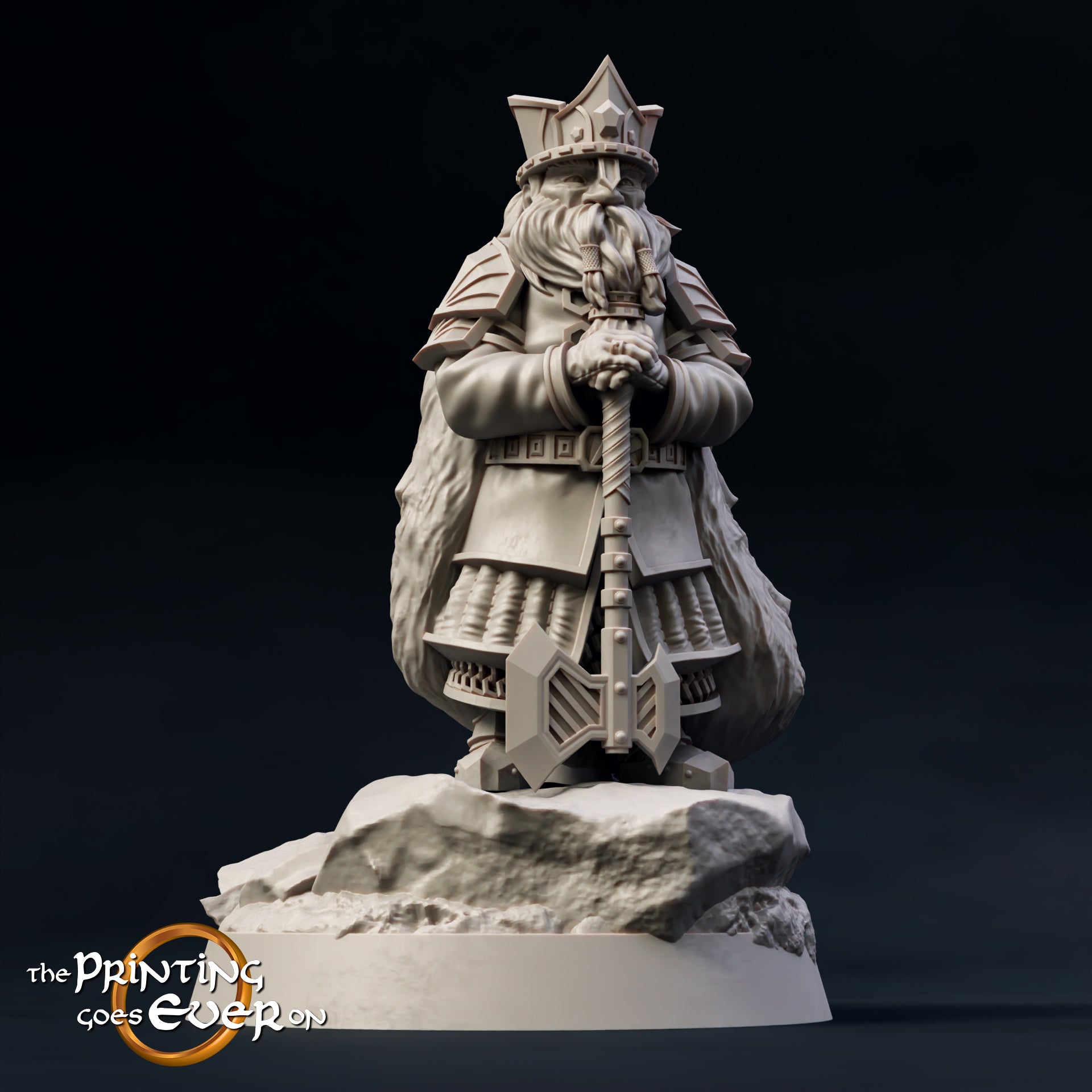 Product photo Tabletop 28mm The Printing Goes Ever On (TPGEO) 0: Dwarf King - Ancient Ruler of the Dwarven Realm