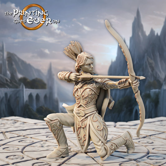 Product photo Tabletop 28mm The Printing Goes Ever On (TPGEO) 0: Elven Ranger - 3 Warriors of the Elven Folk - Scouts and Archers
