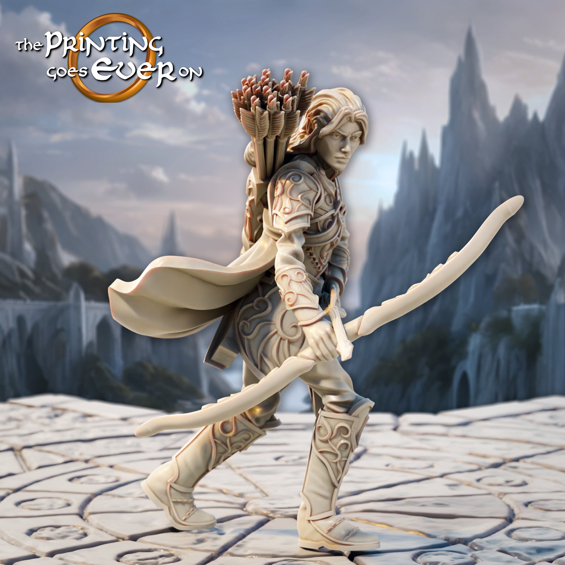 Product photo Tabletop 28mm The Printing Goes Ever On (TPGEO) 0: Elven Ranger - 3 Warriors of the Elven Folk - Scouts and Archers