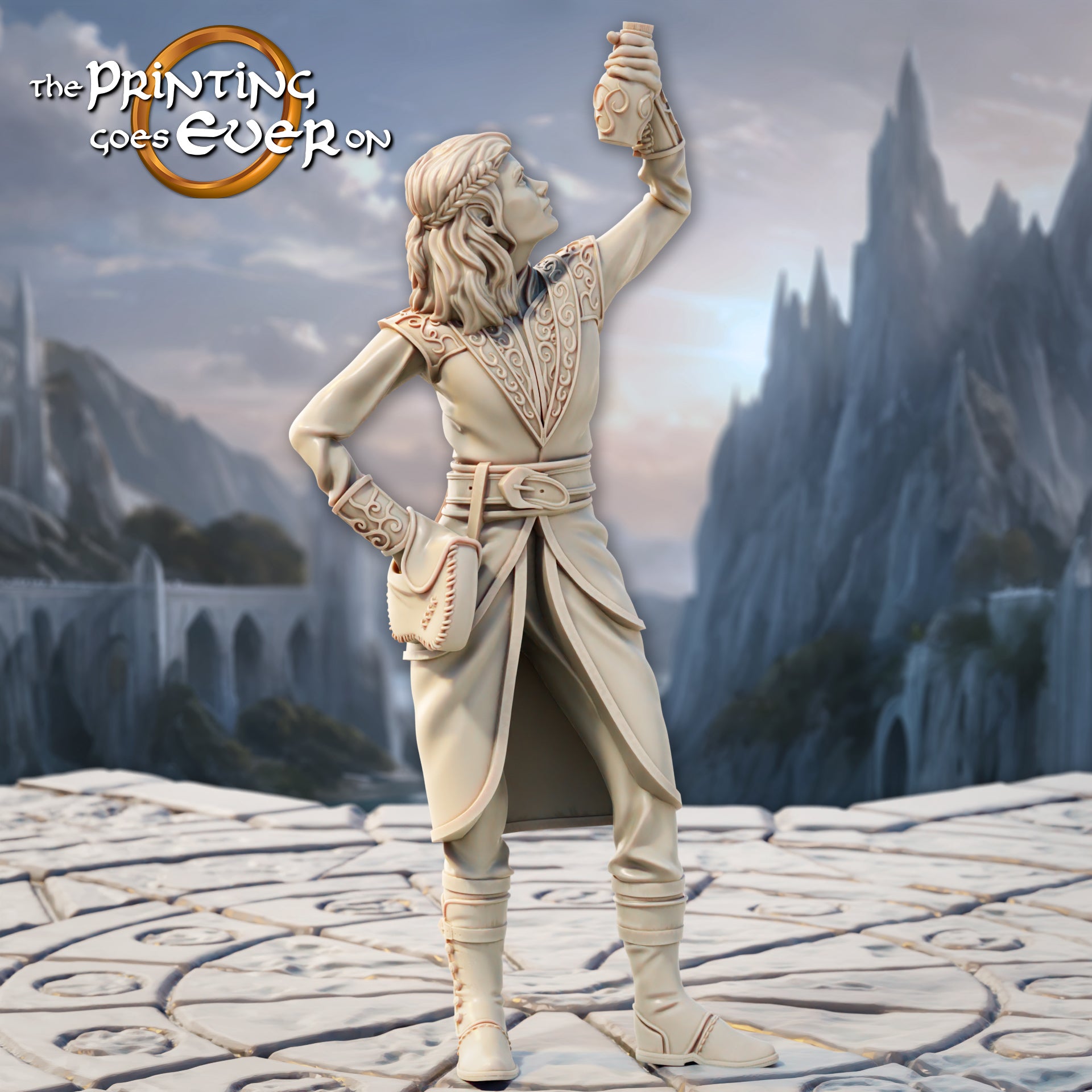 Product photo Tabletop 28mm The Printing Goes Ever On (TPGEO) 0: Elven Healer - 2 Healers of the Elven Folk - Elven Scholars