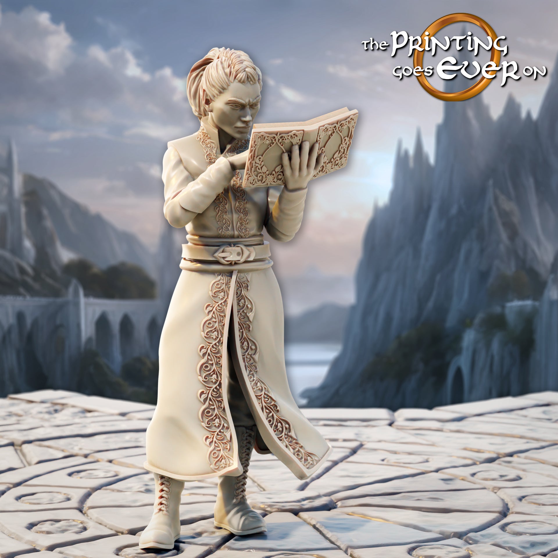 Product photo Tabletop 28mm The Printing Goes Ever On (TPGEO) 0: Elf Loremaster - 2 Sages of the Elf Folk - Elf Scholars