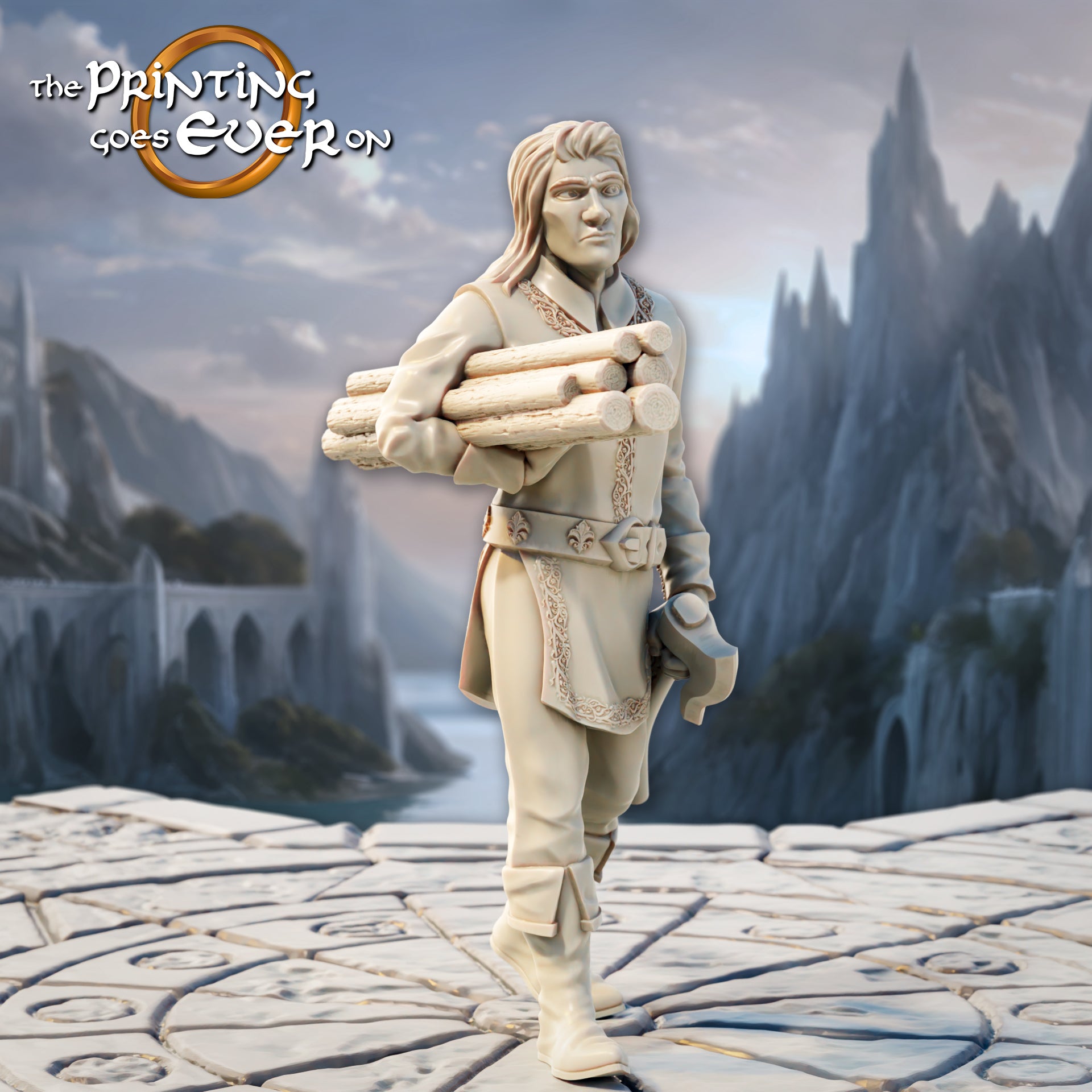 Product photo Tabletop 28mm The Printing Goes Ever On (TPGEO) 0: Elven Shipwright - 2 Craftsmen of the Elven Folk - Elven Workers