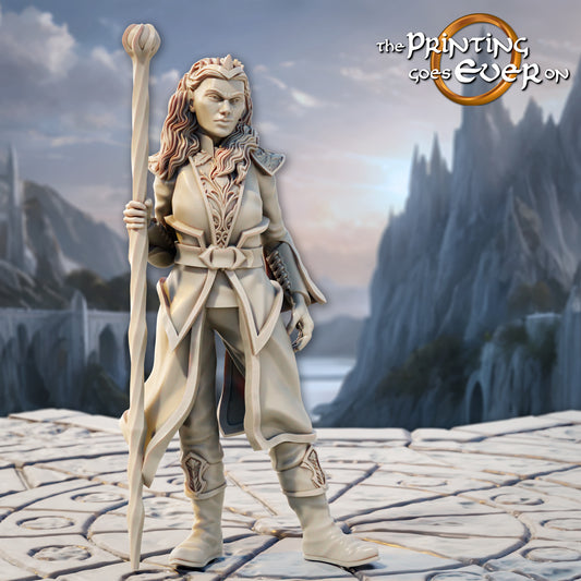 Product photo Tabletop 28mm The Printing Goes Ever On (TPGEO) 0: Elven Mage - 2 Wizards of the Elven Folk - Elemental Summoner
